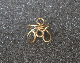 Double Loop Wire Ear Cuff or Earcuff Gold Filled - Non-pierced clip on ear jewelry.  Simple, non-plated, no nickel and hypoallergenic.