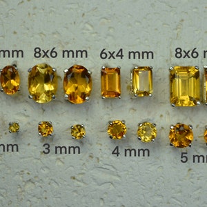 Genuine Citrine Stud Earrings -Choose a size!  Sterling silver November birthstones, post earrings, non-plated no nickel and hypoallergenic.