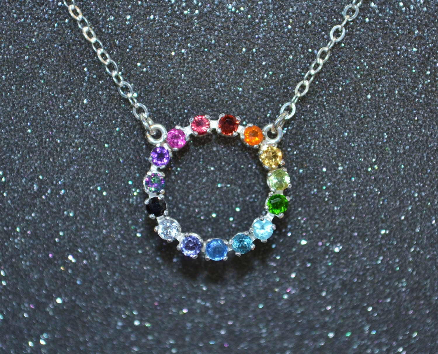 Rainbow ring necklace deals