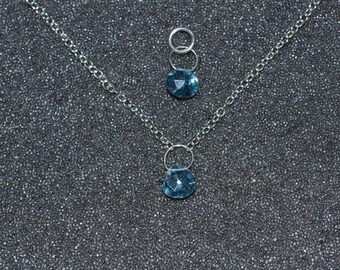 Genuine Teal Kyanite Faceted Briolette Necklace Or Pendant, You Choose! Dainty minimal simple layering blue/green gem in sterling silver.