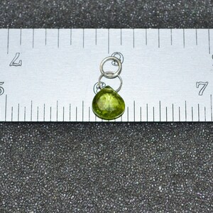 Genuine Peridot Faceted Larger Briolette Necklace Or Pendant, You Choose Dainty minimal layering August birthstone in sterling silver. image 4