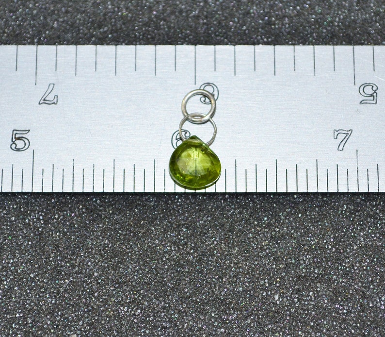 Genuine Peridot Faceted Larger Briolette Necklace Or Pendant, You Choose Dainty minimal layering August birthstone in sterling silver. image 4