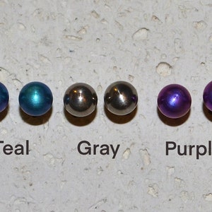 Titanium Ball Stud Or Post Earrings 5 mm Ball - Choose a color! Matching titanium earring backs included, nickel free and hypoallergenic.
