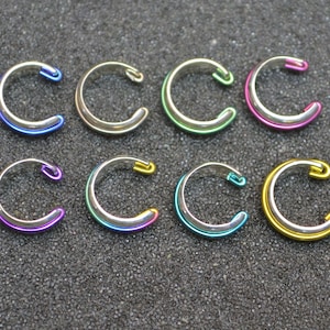 Niobium and Sterling Band Ear Cuff - Choose a Color! Non-pierced ear jewelry in bright anodized colors, hypoallergenic and adjustable.
