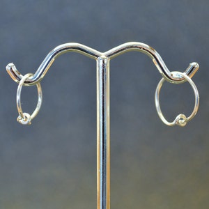 Sterling Silver 3/8" (10 mm) Hoop Earrings - 20g. for nose, cartilage, rook, septum and lobes, nickel-free and hypoallergenic.