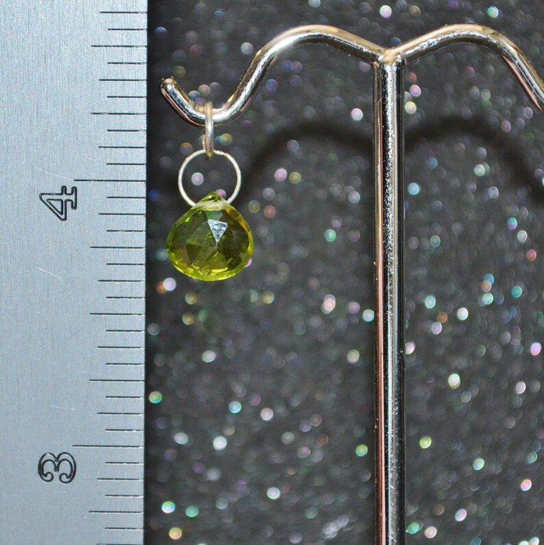 Genuine Peridot Faceted Larger Briolette Necklace Or Pendant, You Choose Dainty minimal layering August birthstone in sterling silver. image 3