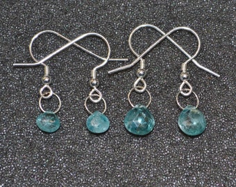 ブチェラッティ 925 2点セット Genuine Blue Zircon Faceted Briolette Earrings, Hook or