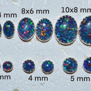 Genuine Opal Triplet Stud Earrings - Choose a size! Sterling silver and October birthstones, post earrings, no nickel and hypoallergenic.