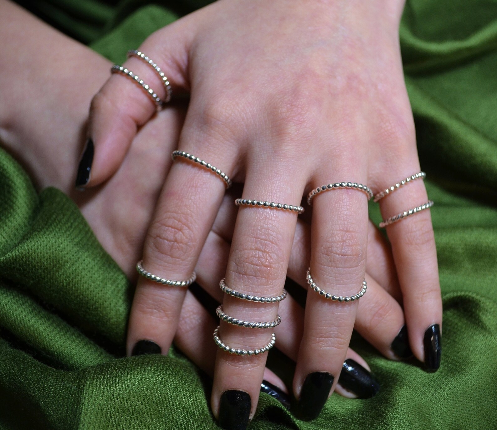 Sterling Silver Bead Wire Stacking Ring. Simple Sturdy Etsy