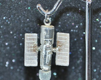 Hubble Space Telescope Charm or Pendant. Sterling silver, nickel free and hypoallergenic.  Astronomy jewelry to show your inner stargazer!