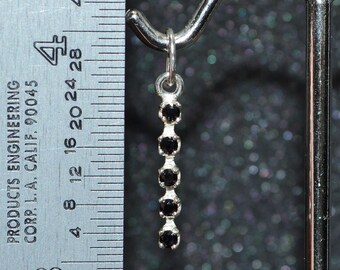 本物の 2 mm ブラック スピネル ファセット ジェム バー ネックレス 