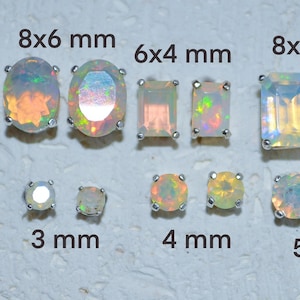 Genuine Ethiopian Opal Stud Earrings - Choose a size!  Sterling silver October birthstones, multicolored, no nickel and hypoallergenic.