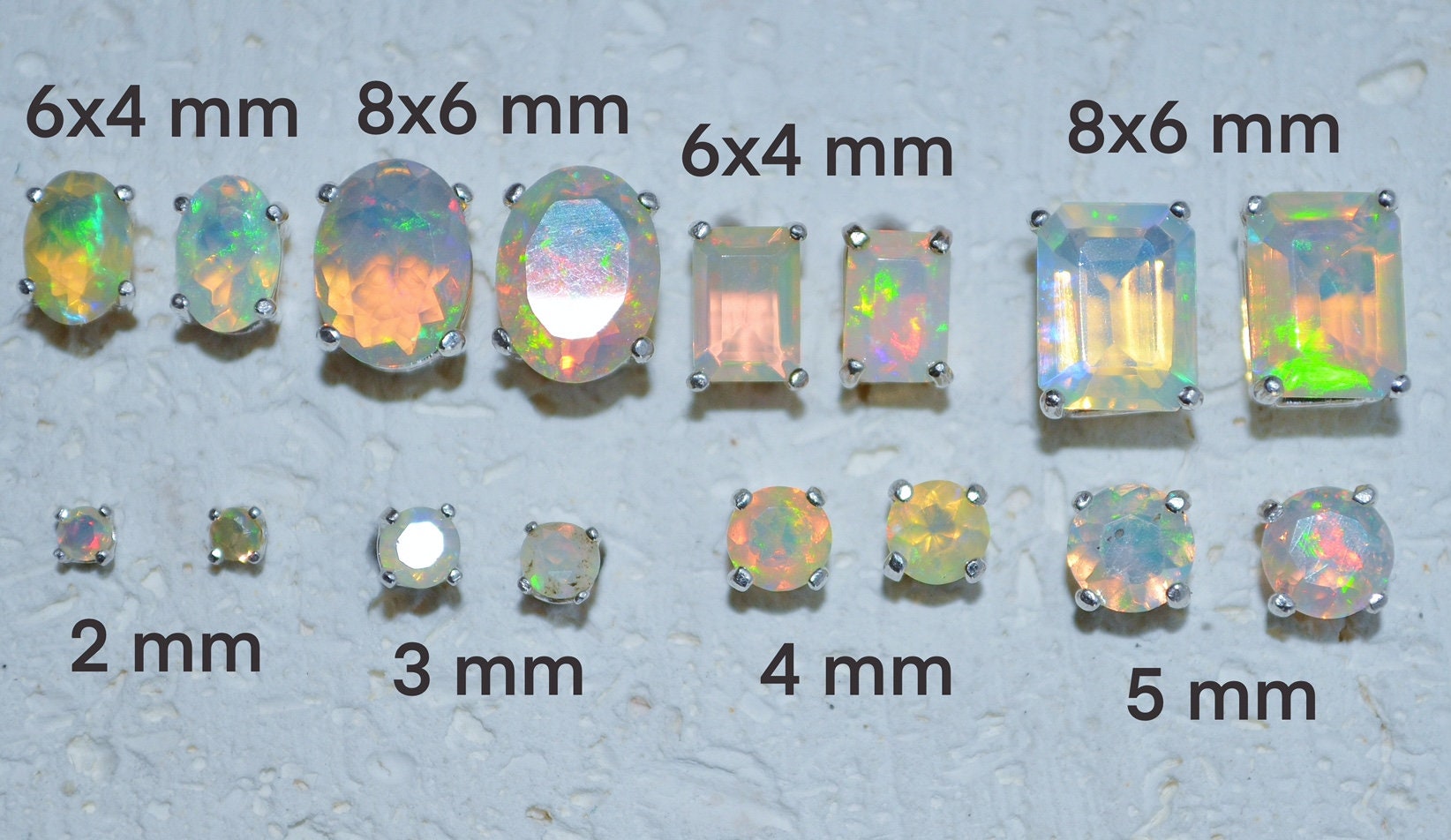 Opale Blanche Et Multicolore Naturelle D'Éthiopie - 8mm X 6mm - 0,95 Carats - Non Traitée - Neuf Avec étiquette