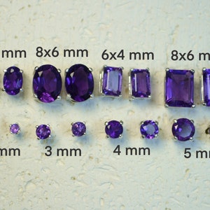 Amethyst Round Stud Earrings - 4 Sizes Available Amethyst Round Stud Earrings - 4 Sizes Available