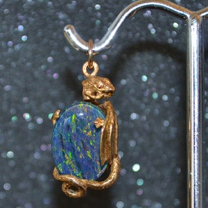 Cast Dimensional Medium Dragon Pendants - Choose a Stone! Bronze, genuine 14 x 10 mm stones, non plated, nickel free and hypoallergenic.