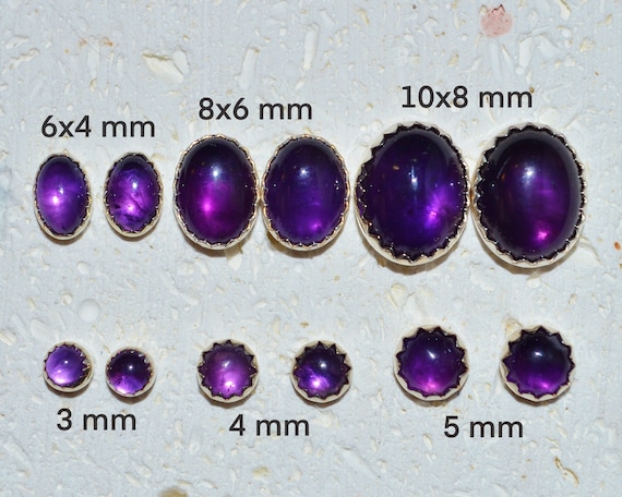 Amethyst Oval Sterling Silver Stud Earrings - 3 Sizes Available Amethyst Oval Sterling Silver Stud Earrings - 3 Sizes Available