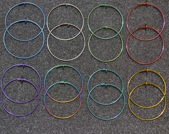 Niobium 7/8" (22 mm) Hoop Earrings - Choose a color! 20g. Body jewelry for cartilage and lobes, nickel free and hypoallergenic.