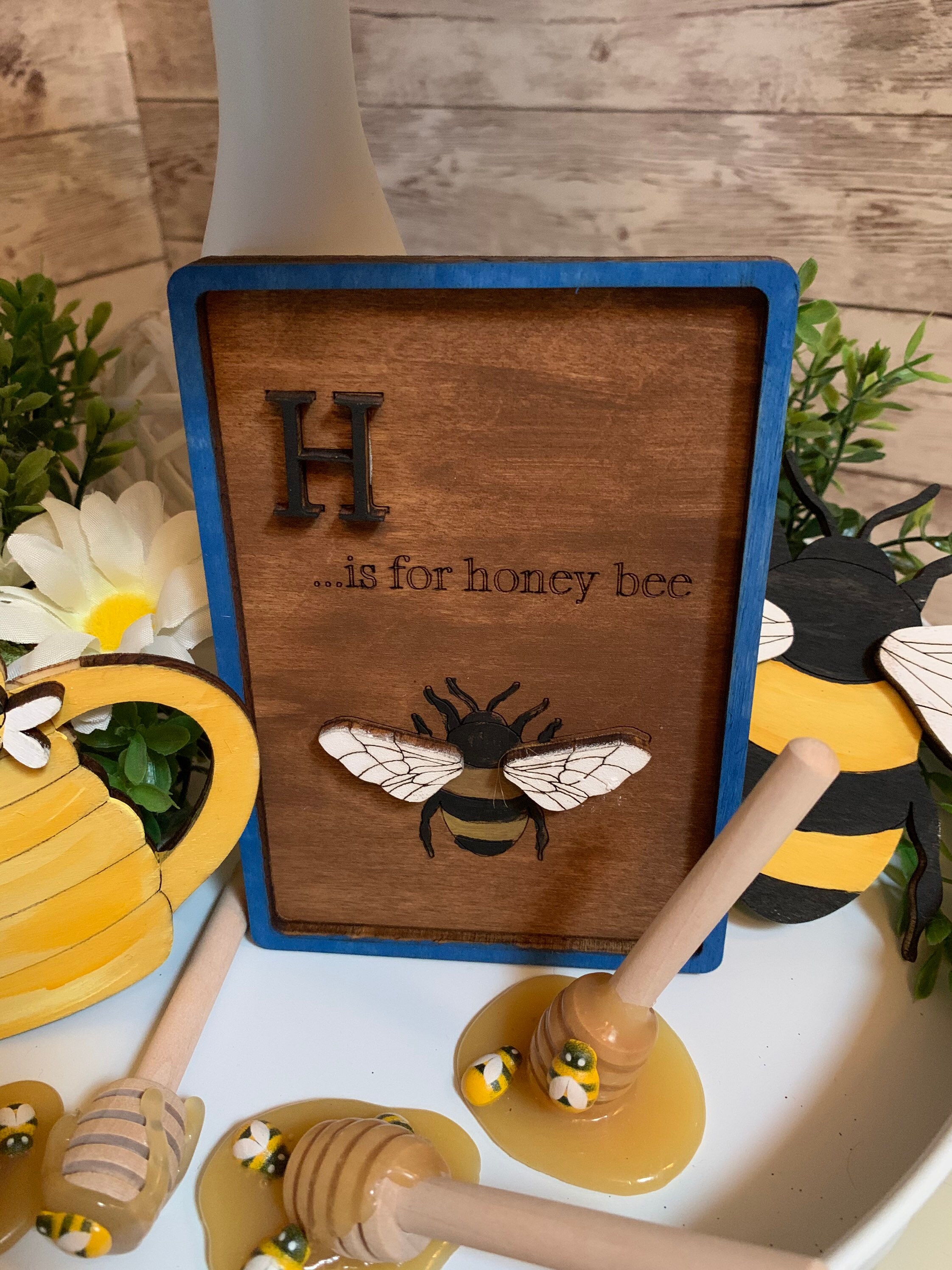 Spring Tier Tray Spring DIY Set Honey Bee Tier Tray Set | Etsy