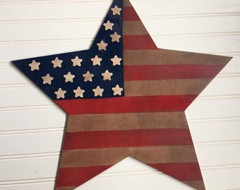 patriotic,  primitive patriotic, Fourth of July, flag door hanger, (floral work and bow are not included)