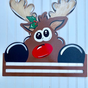 Reindeer Rail, Christmas Door Hanger, Reindeer Door Hanger, Rail image 2