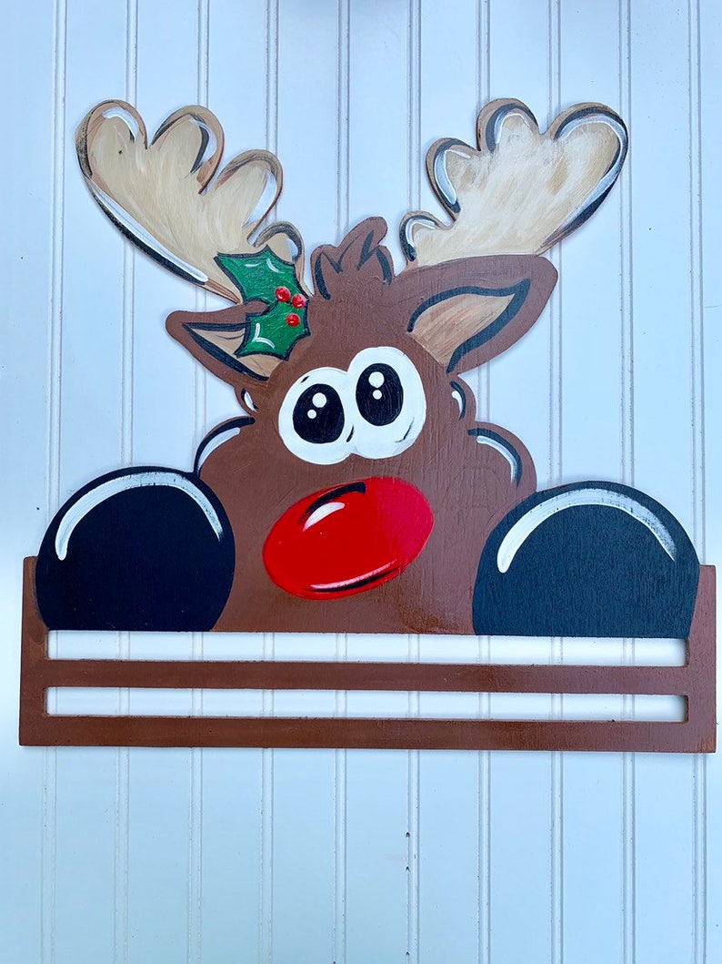 Reindeer Rail, Christmas Door Hanger, Reindeer Door Hanger, Rail image 2