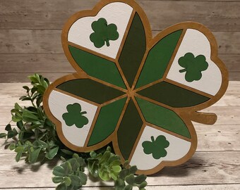 Shamrock, Wood Blank Cutout, Farmhouse decor, Unpainted Shamrock, DYI paint kit,  St. Patrick's Day, St Patty's Day,  Barn Quilt pattern