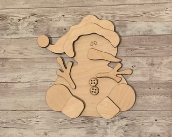 Snowman Cutout, Winter Wood Blank Cutout, snowman wood Blank, wood cutout, wood diy kit