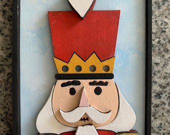 Nutcracker sign, Nutcracker Wood Wreath attachment, Christmas Decorations, Christmas wood Blank, wood cutout, wood blank, Nutcracker