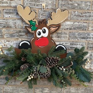 Reindeer Rail, Christmas Door Hanger, Reindeer Door Hanger, Rail image 5