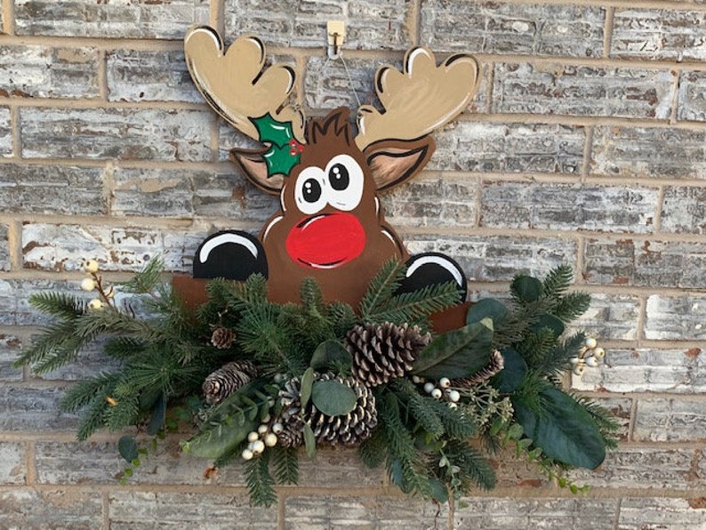 Reindeer Rail, Christmas Door Hanger, Reindeer Door Hanger, Rail image 5