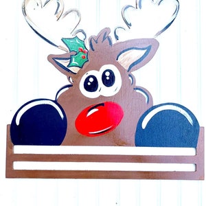 Reindeer Rail, Christmas Door Hanger, Reindeer Door Hanger, Rail image 1