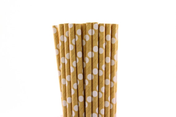 Kraft Polka Dot Paper Straws-Kraft Straws-Zoo Party Straws-Polka Dot Straws-Rustic Paper Straws-Baby Shower Paper Straws-Cake Pop Sticks Il_570xn