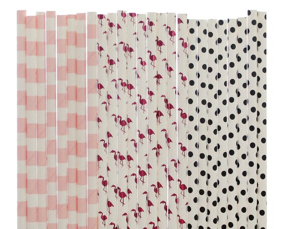 Pool Party Straws, Tickled Pink Baby Shower Paper Straws, Sweet 16 Paper Straws, Flamingo Wedding, Tropical Birthday, Our Little Flamingo Il_570xn