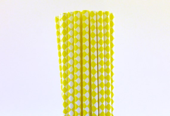 Yellow Diamond Paper Straws-Diamond Straws-Summer Wedding Straws-Yellow Paper Straws-Boho Chic Straws-1st Birthday Party Paper Straws Il_570xn