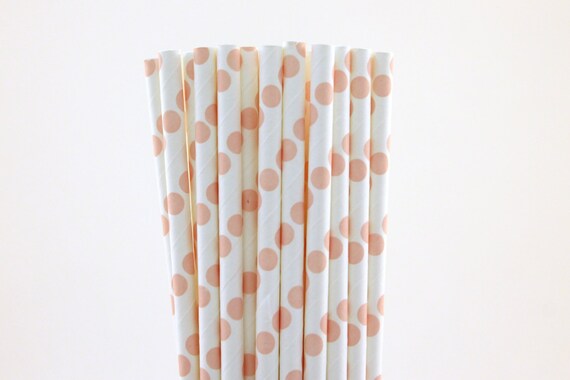 Light Pink Large Polka Dot Paper Straws-Pink Straws-Polka Dot Straws-Wedding Straws-Shower Straws-Party Straws-Fairy Party-Cake Pop Sticks Il_570xn