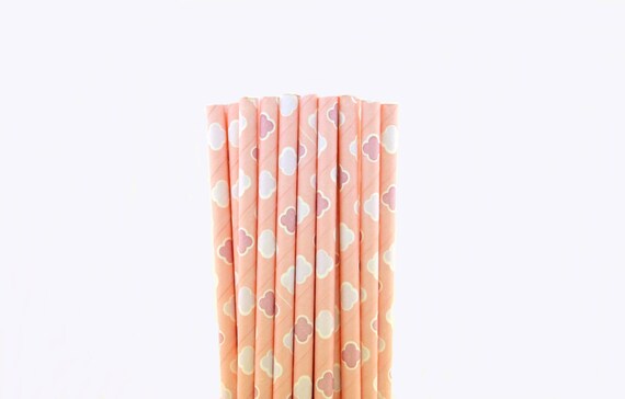 Pink Cloud Paper Straws-Cloud Straws-Adventure Party Straws-Pink Paper Straws-Unicorn Baby Shower Straws-Birthday Decor-Mason Jar Straws Il_570xn
