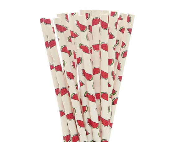Watermelon Straws, Summer Baby Shower, Girl First Birthday, Sweet 16 Decorations, Summer Paper Straws, Watermelon Decor, One In A Melon Il_570xn