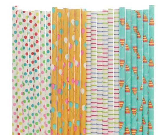 Birthday Paper Straws, Splish Splash Join Us For A Water Bash, Up Up And Away Straw, Rainbow Birthday, Unicorn Birthday, Birthday Cake Party Il_570xn