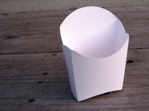 100 - White French Fry Boxes - Popcorn Box - Treat Box - Favor Box - Il_570xn