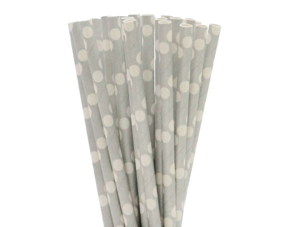 Wedding Paper Straws, Silver Cake Pops, Gender Reveal Straws, Silver Baby Shower, Polka Dot Decor, Sweet 16 Straws, Silver Table Decor Il_570xn