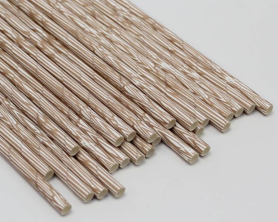 Wood Grain Patterned Paper Straws Woodland Birthday Party Etsy