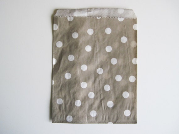 Party Favor Bags-Grey Polka Dot Snack Bags-Gray Polka Dots Party Favor Sack -Wedding Gift Bag-Dotted Birthday Treat Bag-Slate Goodie Bag Il_570xn