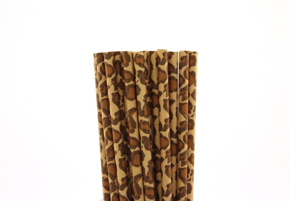 Leopard Print Paper Straws-Leopard Straws-Safari Party Straws-Jungle Paper Straws-Brown Paper Straws-Mason Jar Straws-Zoo Party Straws Il_570xn