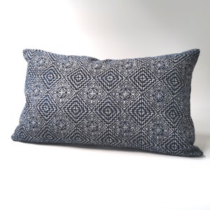 Vintage Tribal Hmong Batik Lumbar 12&quot; x 20&quot; pillow case Tribal Cushion Farmhouse decor living room cushion cover