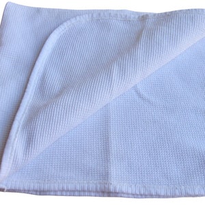 Vintage Baby Morgan White Receiving Blanket Cotton Thermal Waffle Weave • Made in the USA