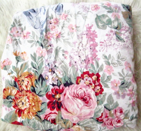 Vintage Ralph Lauren Allison Queen Flat Sheet Cottagecore Shabby