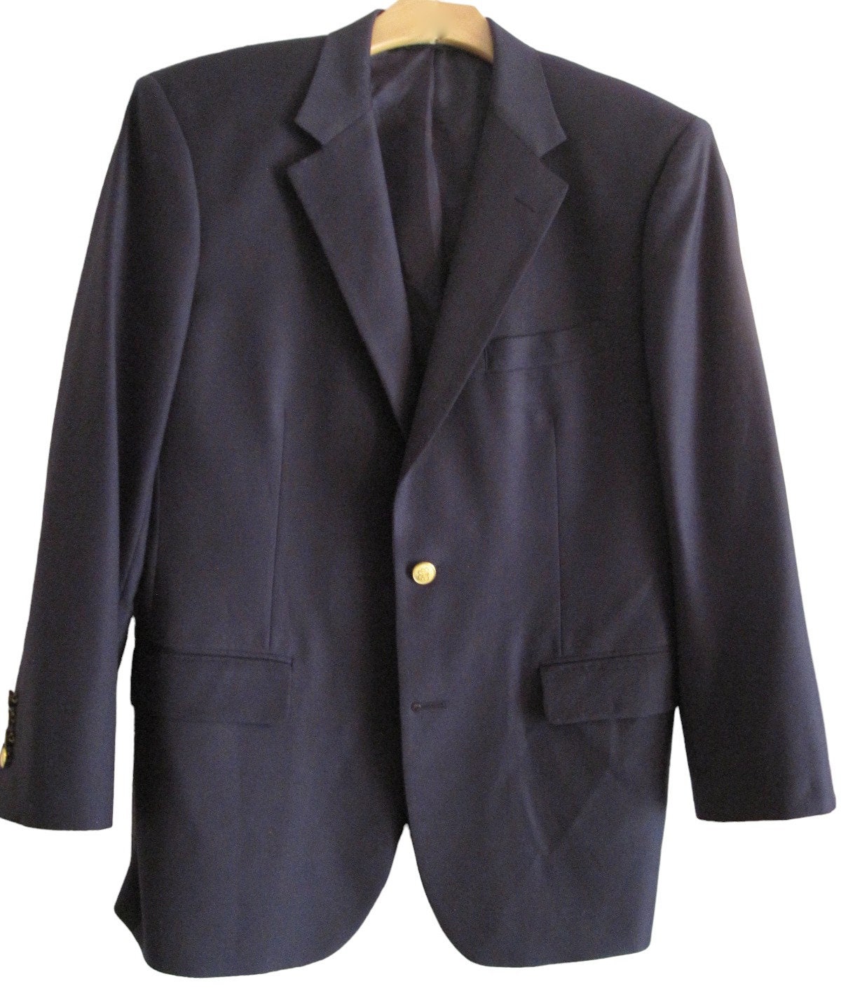Brooks Brothers Loro Piana Navy Wool Blazer Men 41R Gold