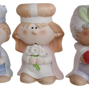 Vintage George Good Fabrizio Christmas Nativity 3 Kings Figurines Candle Holders