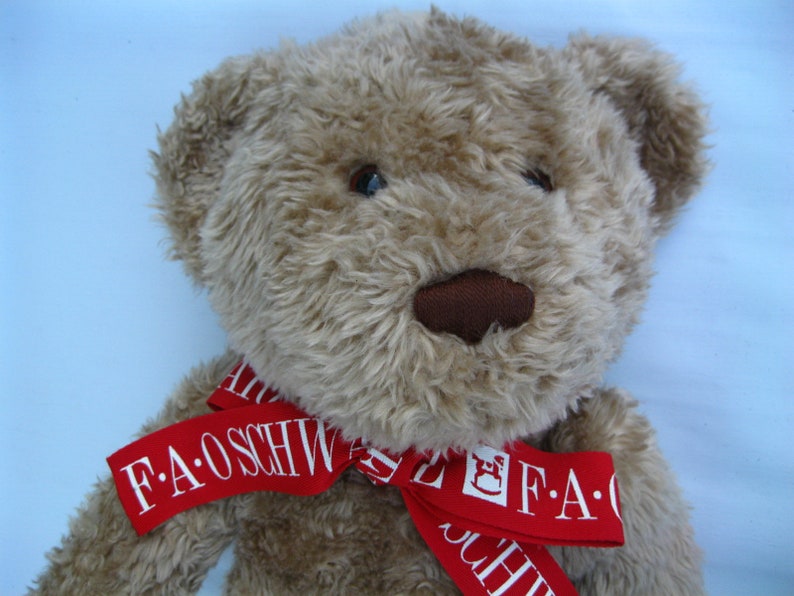 FAO Schwarz Jointed Teddy Bear Vintage 1999 Red Ribbon Big | Etsy