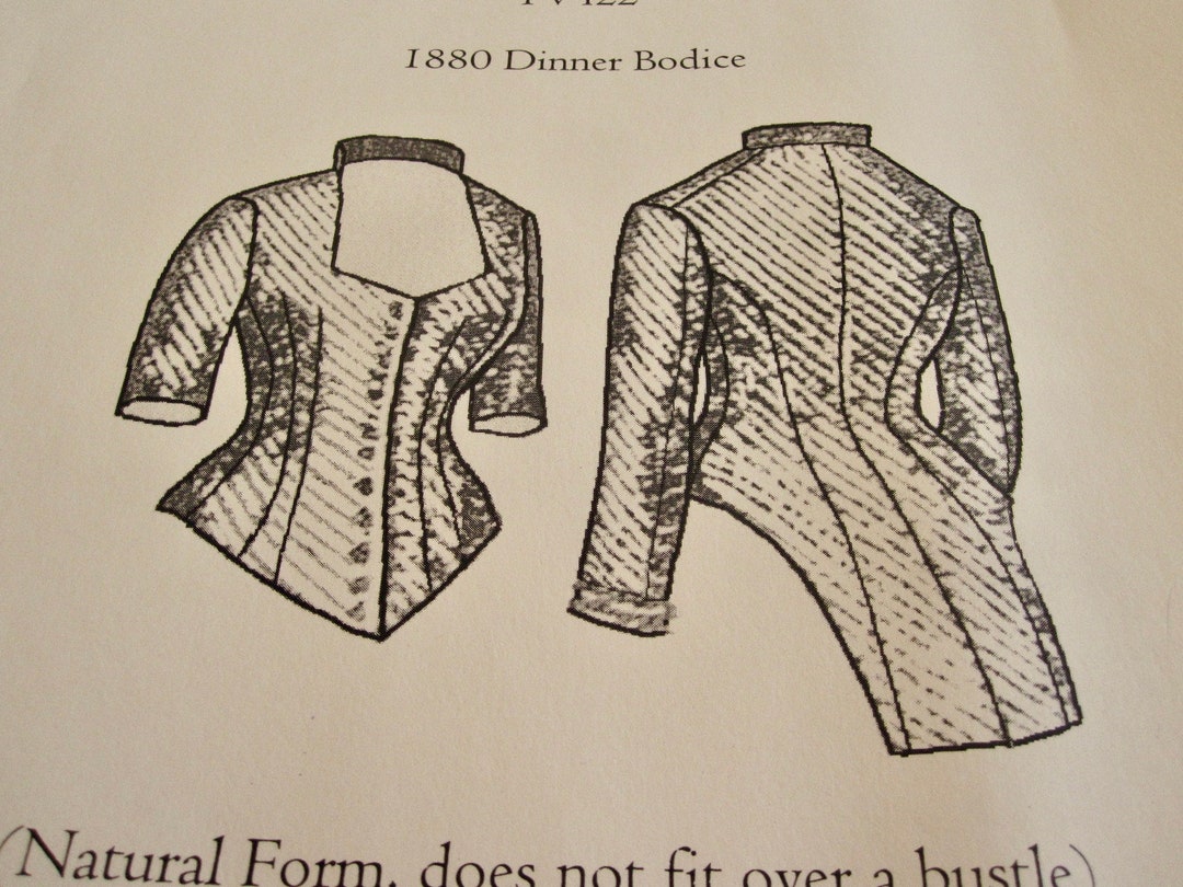 Truly Victorian 1880 Dinner Bodice Pattern TV422 Old West Reenactment ...